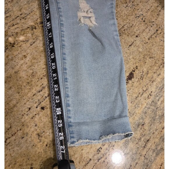 Levi's Denizen Mid Rise Boyfriend Jeans Distressed Raw Hem Denim Size 6 Pants - Picture 5 of 16